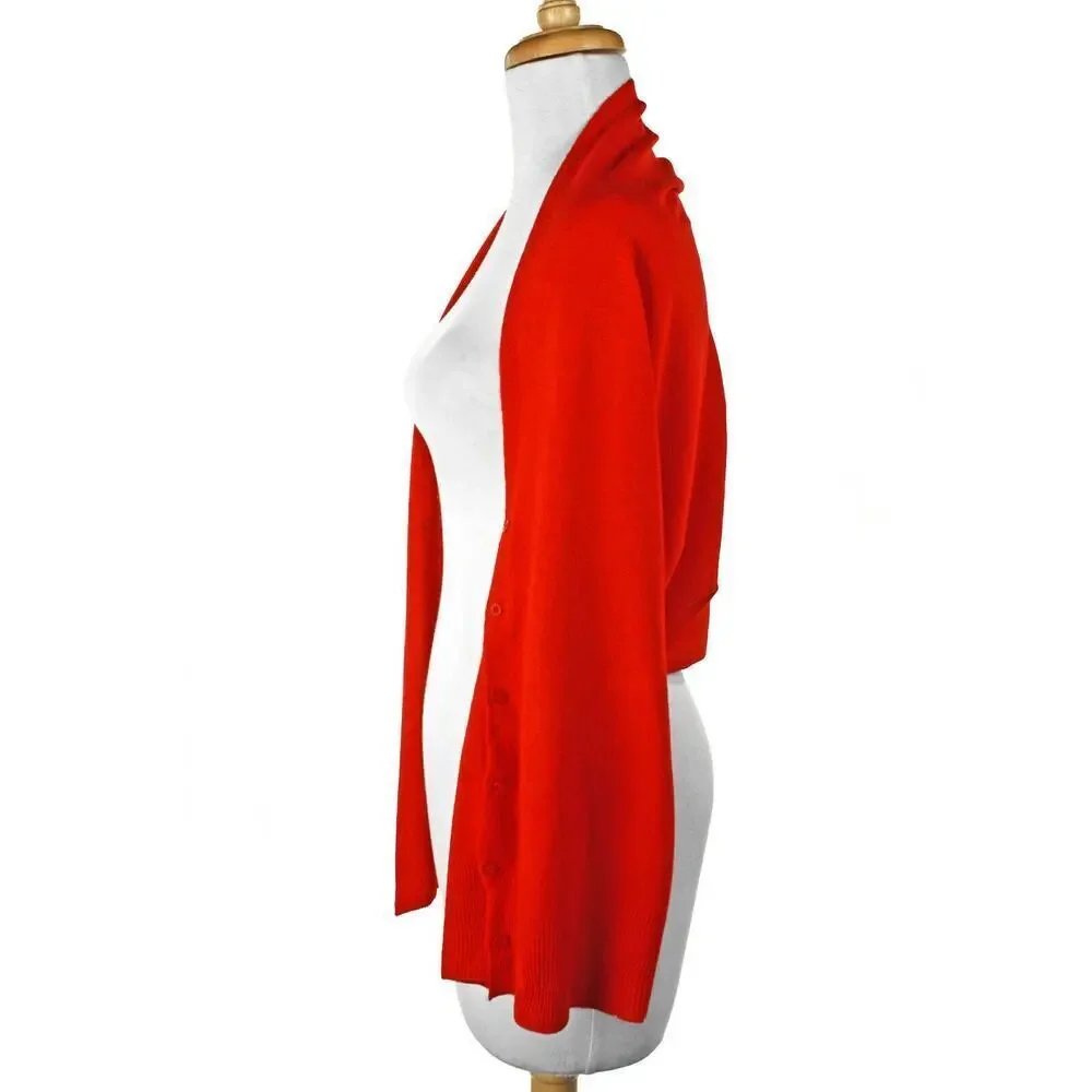 Red Button Shawl Shrug Wrap 60